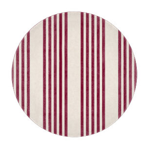 Planche À Découper Rouge bordeaux et beige cinq rayures motif