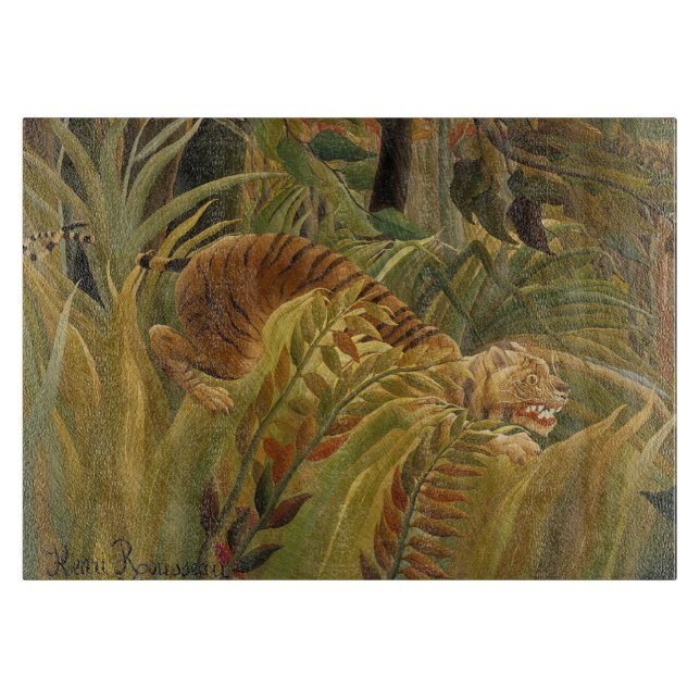 Planche À Découper Rousseau Jungle Tropical Tiger Art (Devant)