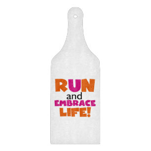 Planche À Découper Run and Embrassez Life Orange Pink