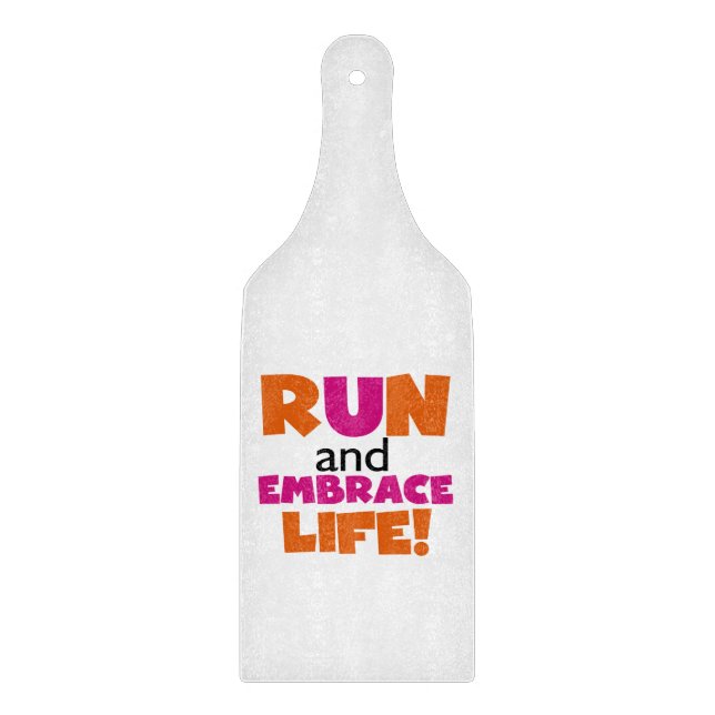 Planche À Découper Run and Embrassez Life Orange Pink (Devant)