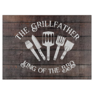 Planche À Découper Rustique "Le Grillfather : Drôle cadeau barbecue