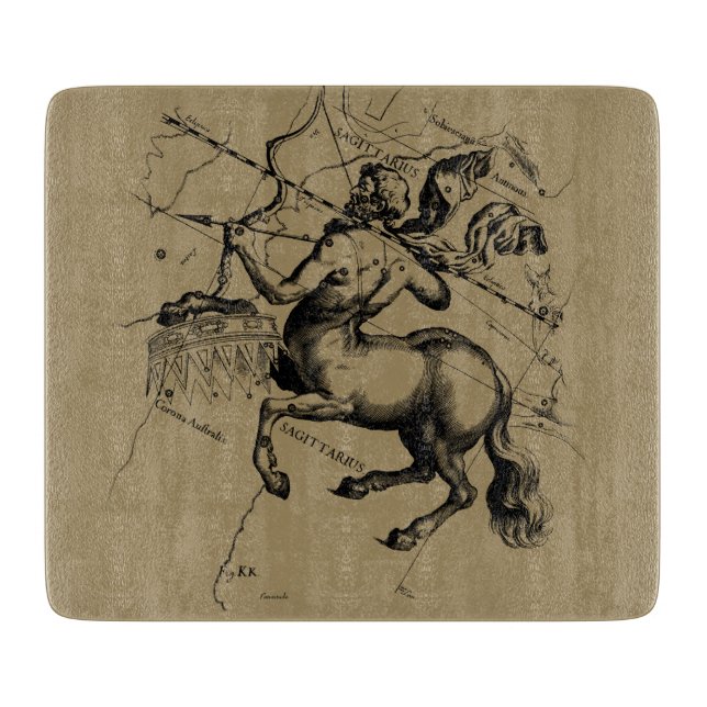 Planche À Découper Sagittarius Constellation Carte Hevelius 1690 (Devant)