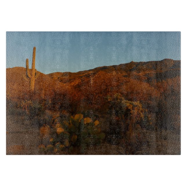 Planche À Découper Saguaro Sunset I Arizona Désert Paysage (Devant)