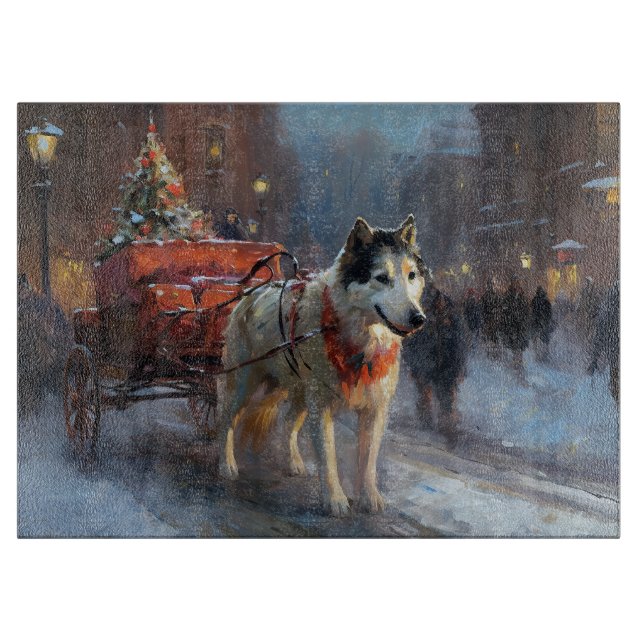Planche À Découper Saison de Noël du Malamute de l'Alaska (Devant)