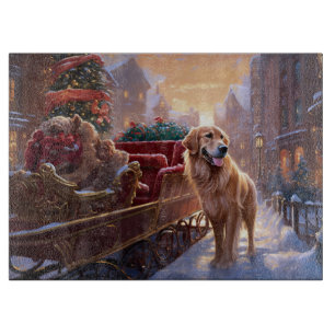 Planche À Découper Saison de Noël Golden Retriever