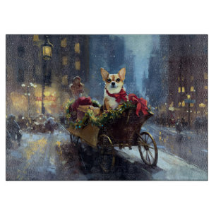 Planche À Découper saison des fêtes de Noël de chihuahua