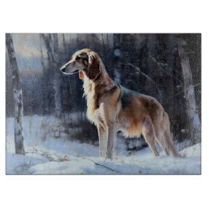Planche À Découper Saluki Laisser neiger Noël