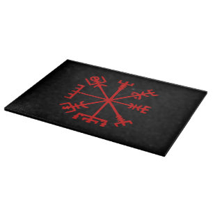 Planche À Découper Sang Rouge Vegvísir (Viking Compass)