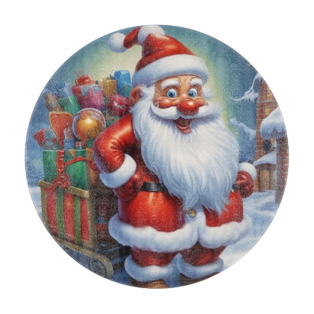 Planche À Découper Santa Clause Joyeux Noël Bonne année (Devant)