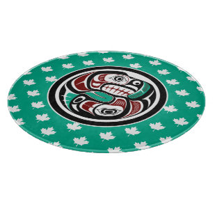 Planche À Découper Saumon amérindien Red Black Art Otter