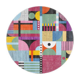 Planche À Découper Scandinave coloré : Mélange Motif gai.