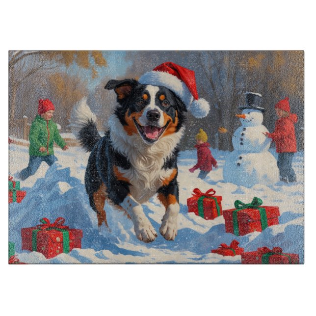 Planche À Découper Scène de Noël de bétail australien (Devant)