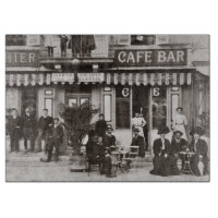 Scène française de rue de barre de café