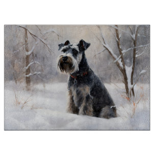 Planche À Découper Schnauzer Miniature Laisser neiger Noël