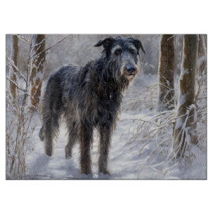 Planche À Découper Scottish Deerhound Laissez-le neiger Noël