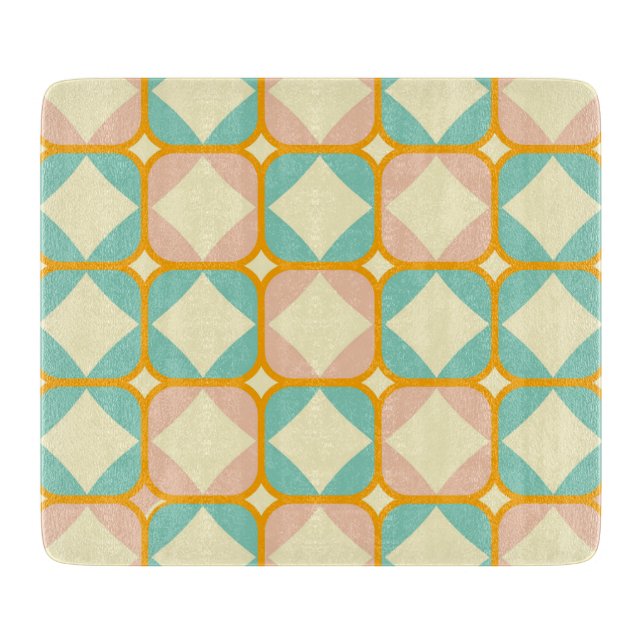 Planche À Découper Seamless retro pattern with rounded squares (Devant)