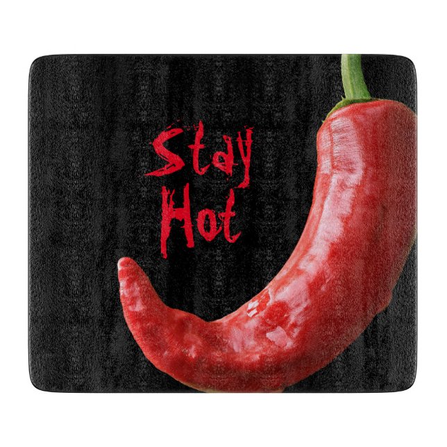 Planche À Découper Séjour du poivre de piment rouge || chaud (Devant)