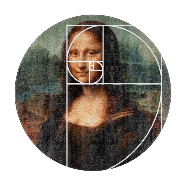 Planche À Découper Séquence Leonardo da Vinci Mona Lisa Fibonacci (Devant)