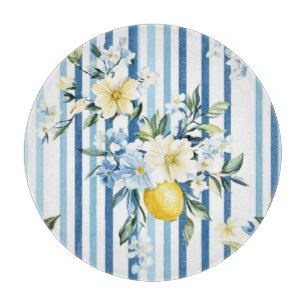 Planche À Découper Shabby Chic Citron Série Florale Design #1