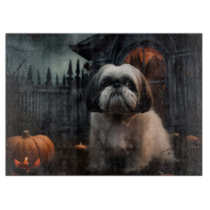 Planche À Découper Shih Tzu Halloween Épouvantable