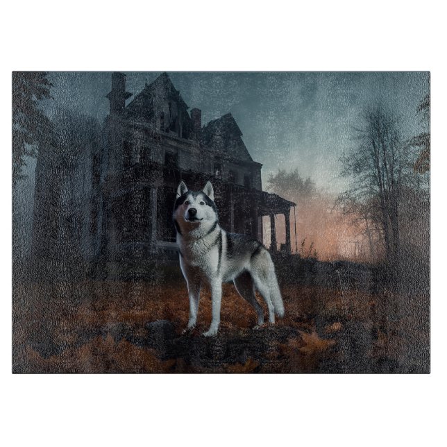 Planche À Découper Sibérie Husky Halloween effraie (Devant)