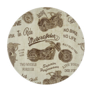 Planche À Découper silhouettes vintages de moto : fond transparent