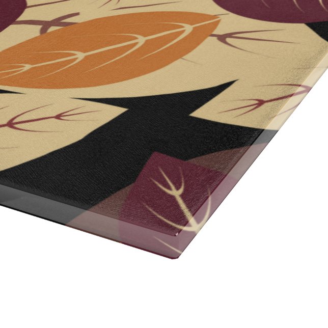 Planche À Découper Simple automne laisse foncé (Coin)