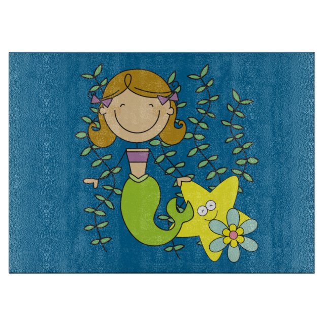 Planche À Découper Sirène d'une chevelure de Brown (Devant)