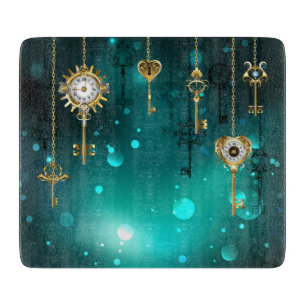 Planche À Découper Skeleton Keys on Green Background