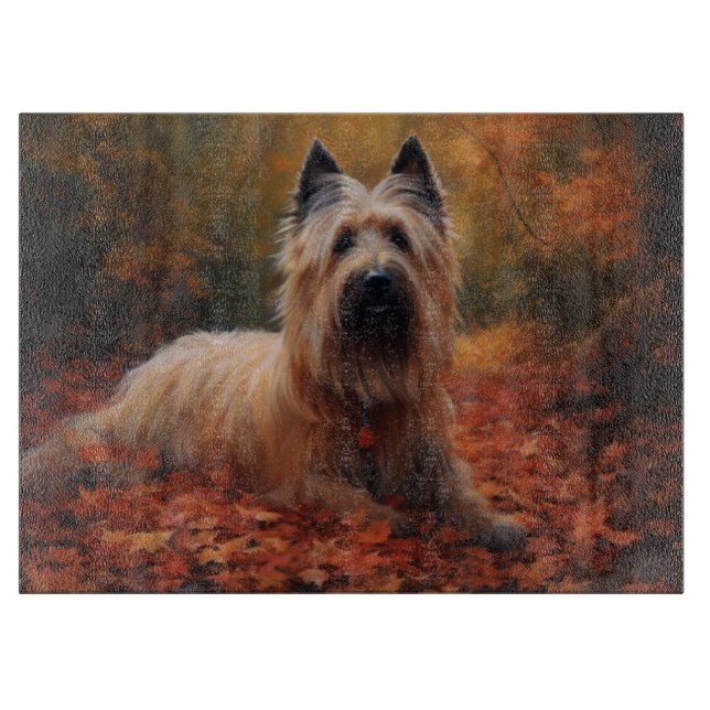 Planche À Découper Skye Terrier à l'automne Feuilles automne Inspire (Devant)