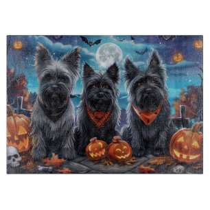 Planche À Découper Skye Terrier Halloween Éffrayant