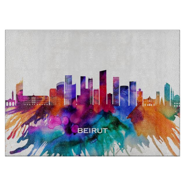 Planche À Découper Skyline de Beyrouth (Devant)