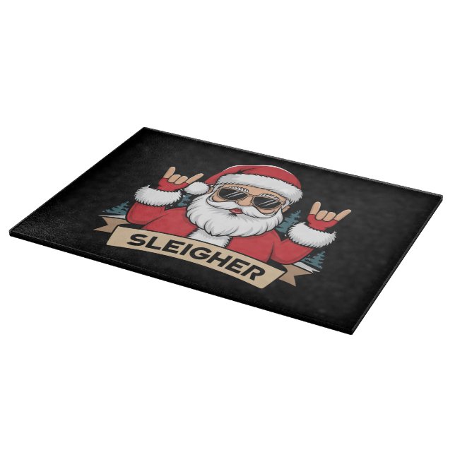 Planche À Découper Sleigher de Noël Père Noël Rock Rocker de Noël (Coin)