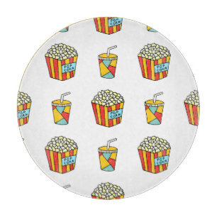 Planche À Découper Snacks cinéma : Motif Doodé Vintage