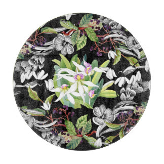 Planche À Découper Snowdrops & Orchidées : Motif noir croisé