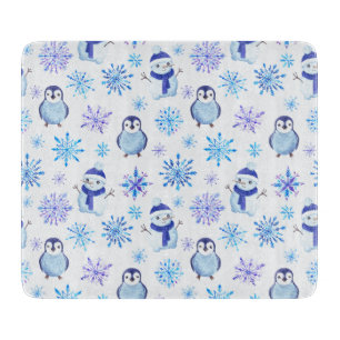 Planche À Découper Snowflakes, Snowmen et Pingouins de Noël