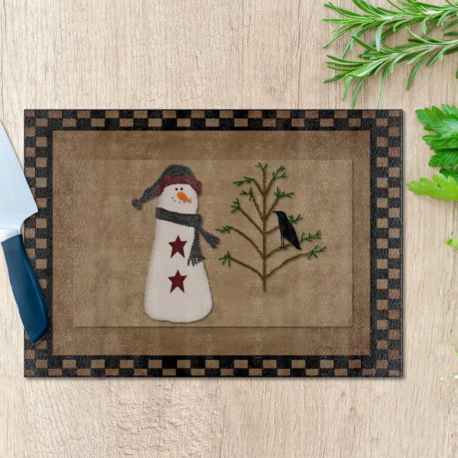 Planche À Découper Snowman Avec Planche À Découpe En Verre Arbre (Créateur téléchargé)