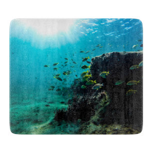 Planche À Découper Soleil et poissons tropicaux