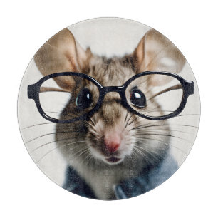 Planche À Découper Souris de champ Portant des lunettes