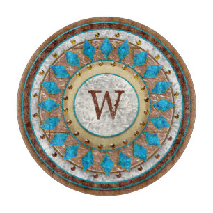 Planche À Découper Southwest Concevez votre Turquoise et Brown initia