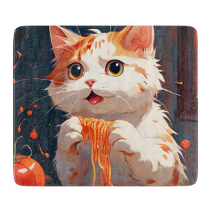 Planche À Découper Spaghetti mangeur de chat