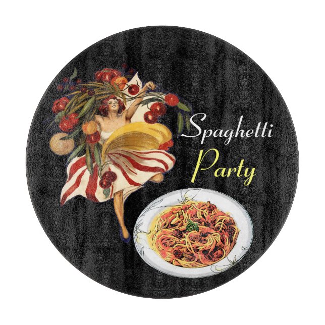 PLANCHE À DÉCOUPER SPAGHETTI PARTY DANCE, CUISINE ITALIENNE ET TOMATE (Devant)