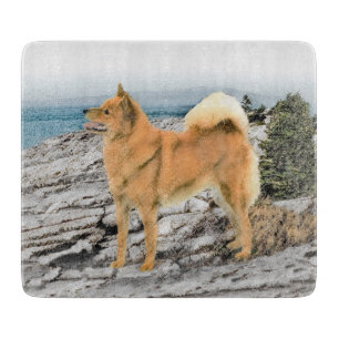 Planche À Découper Spitz finlandais à Seashore Peinture - Chien Art