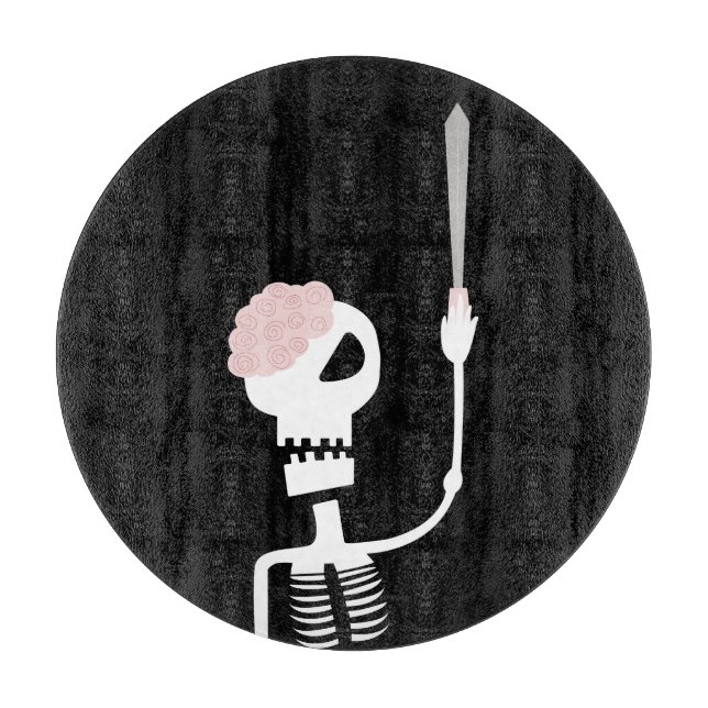 Planche À Découper Squelette d'Halloween avec épée (Devant)