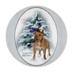 Planche À Découper Staffordshire Bull Terrier Noël