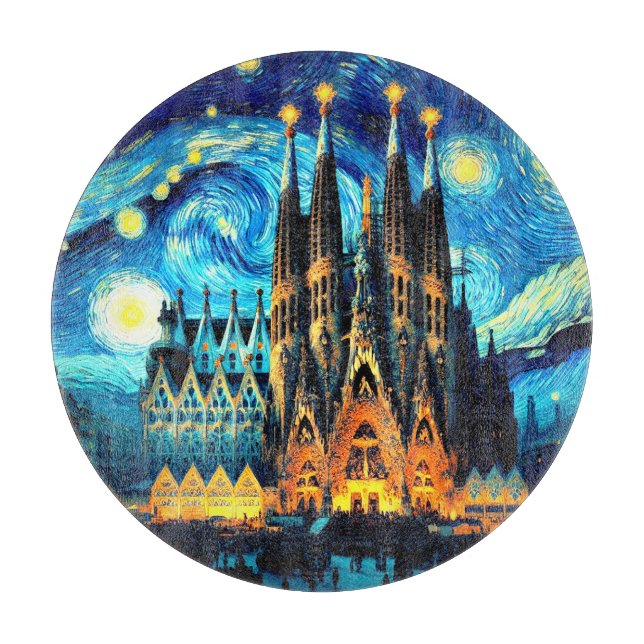 Planche À Découper Starry Sagrada Familia Barcelona (Devant)