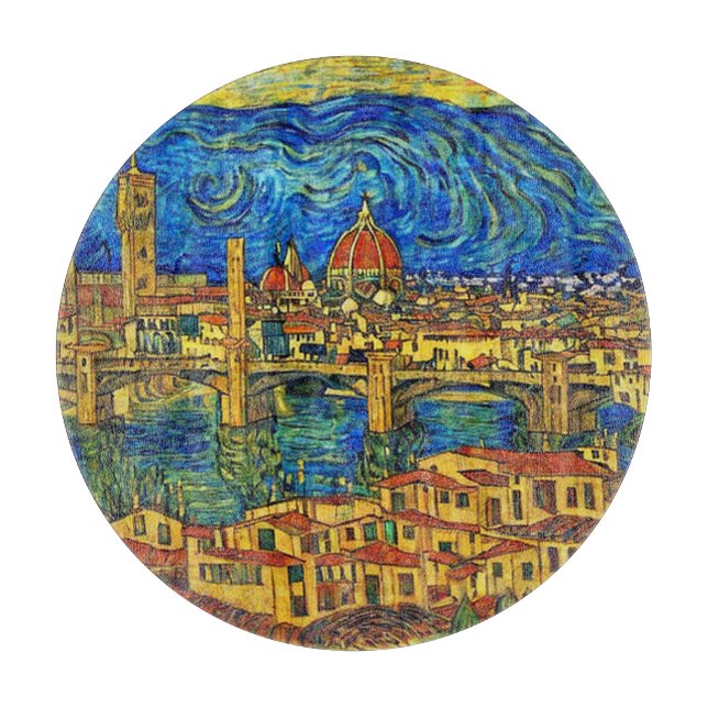 Planche À Découper Starry Starry Night Florence Italie (Devant)