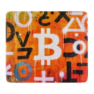 Planche À Découper Street Art "Bitcoin Graffiti" (Style #6)