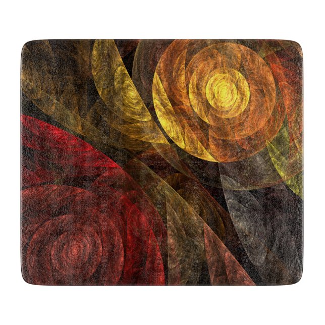 Planche À Découper Sun Flower Floral Moderne Art Motif Abstrait (Devant)