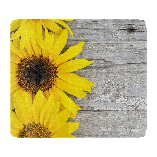 Planche À Découper Sunflowers on table (Devant)